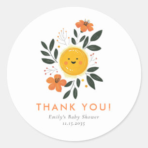 Sticker Rond Voici le Baby shower du Fils