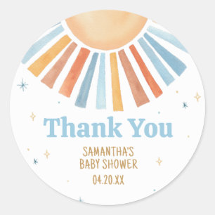 Sticker Rond Voici le Baby shower du Fils