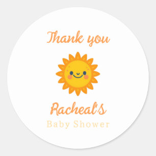 Sticker Rond Voici le Baby shower fils