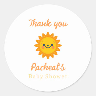 Sticker Rond Voici le Baby shower fils