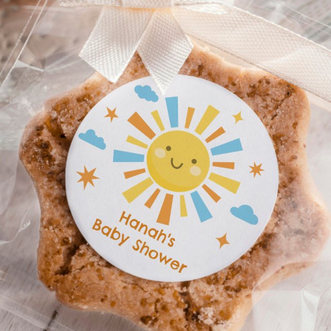 Sticker Rond Voici le Baby shower solaire Favor (Créateur téléchargé)