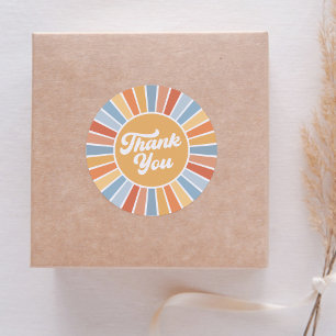 Sticker Rond Voici le Baby shower Son Retro Sunshine Boy