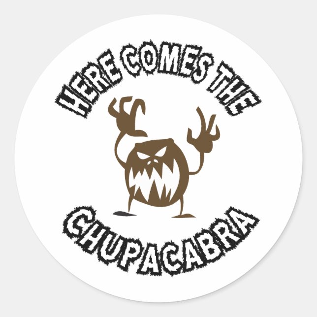 Sticker Rond Voici le chupacabra (Devant)