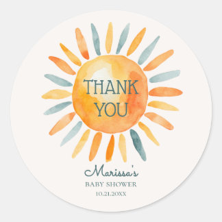 Sticker Rond Voici le Fils Baby Boy Shower