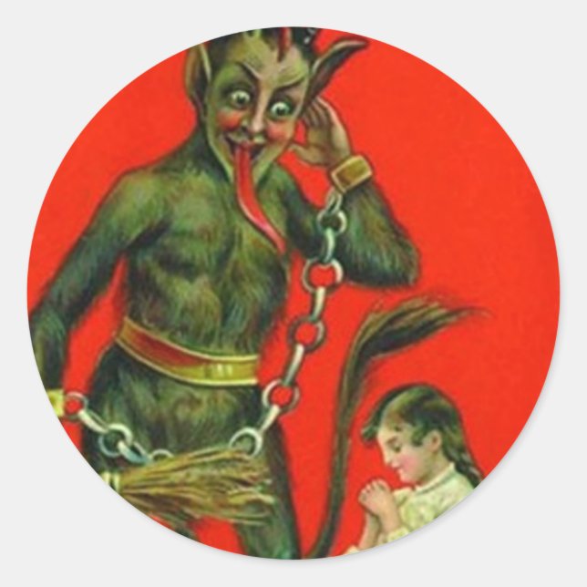 Sticker Rond Voici Le Krampus 1 (Devant)
