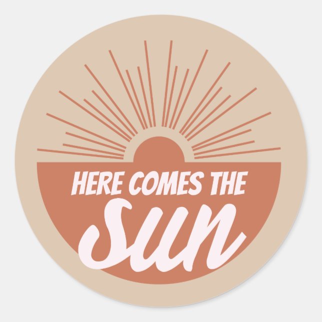 Sticker Rond Voici le soleil (Devant)