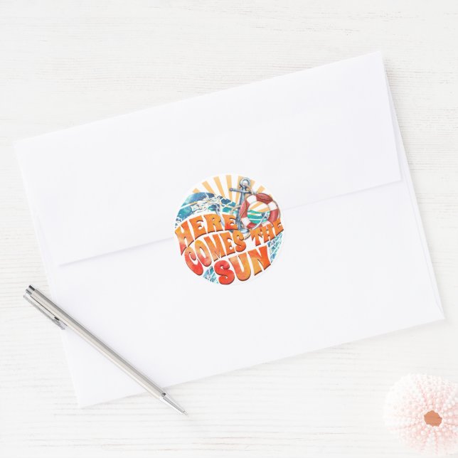 Sticker Rond Voici Le Soleil (Enveloppe)