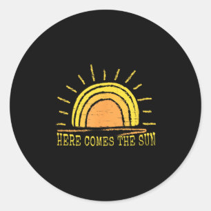 Sticker Rond Voici Le Tableau D'Été Sun Cute Sunshine Beach