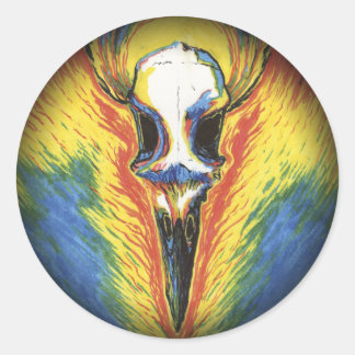 Sticker Rond Voici ! L'Oiseau Blanche-Os