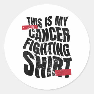 Sticker Rond Voici Ma Chemise De Lutte Contre Le Cancer, Chemin
