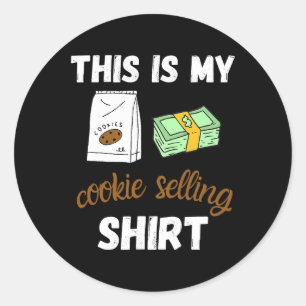 Sticker Rond Voici ma chemise de vente de cookies pour un scout