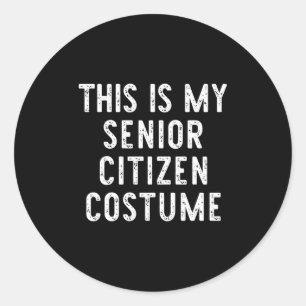 Sticker Rond Voici Mon Costume Citoyen Âgé Halloween Facile K