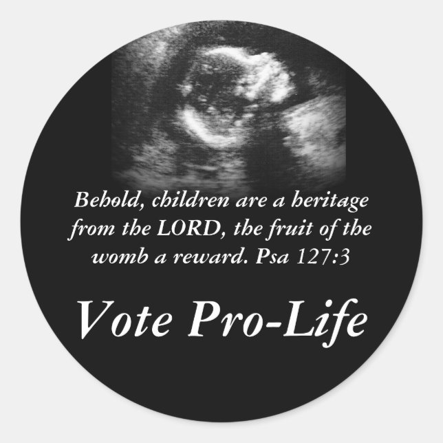 Sticker Rond Voici que les enfants sont un patrimoine (Devant)