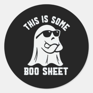 Sticker Rond Voici Un Peu De Feuille De Boite Ghost Cute Boo Gh
