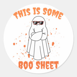 Sticker Rond Voici Un Peu De Fiche De Boite Ghost Fun Halloween