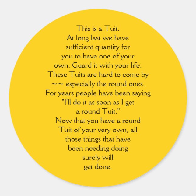 Sticker Rond Voici un Tuit. (Devant)