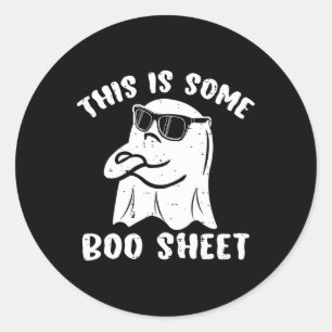 Sticker Rond Voici Une Feuille De Boite Halloween Ghost Fun Don