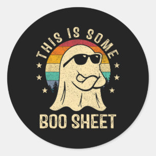 Sticker Rond Voici Une Petite Feuille De Boite Halloween Ghost 