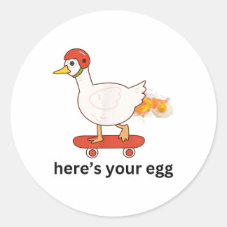 Sticker Rond Voici Votre Œuf _1
