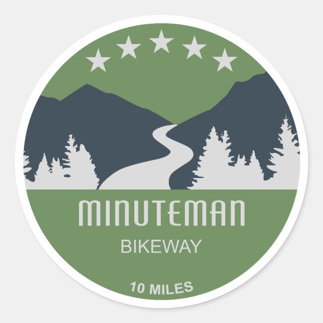 Sticker Rond Voie cyclable Minuteman Boston Massachusetts (Devant)