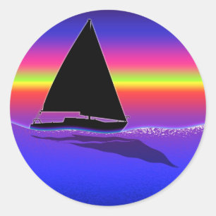 Sticker Rond Voile à l'autocollant Sunset