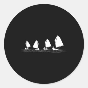 Sticker Rond Voile de Bateau Dinghy Laser Optimist Course à la