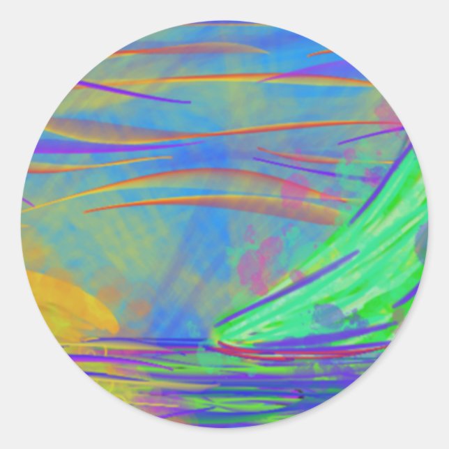 Sticker Rond voile de coucher de soleil (Devant)