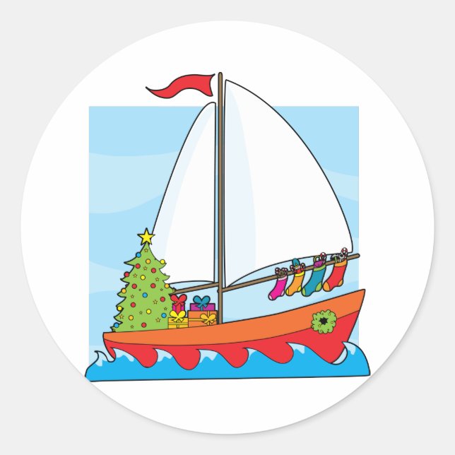 Sticker Rond Voile de Noël (Devant)