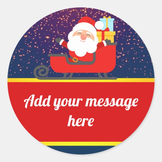 Sticker Rond Voile Père Noël (Devant)