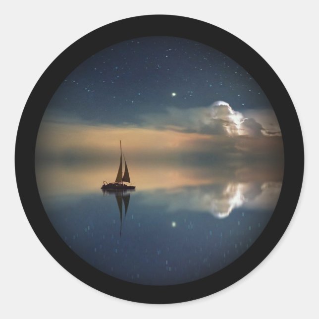 Sticker Rond Voile vers les nuages (Devant)