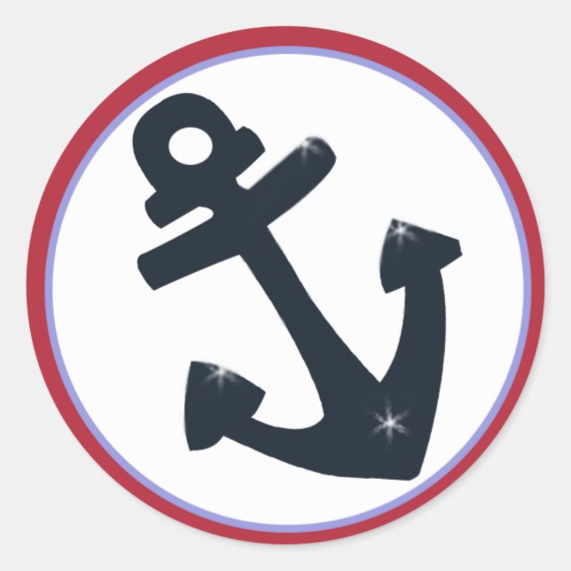 Sticker Rond Voile Voilier Ancre Enveloppe Phoques / Faveurs (Devant)