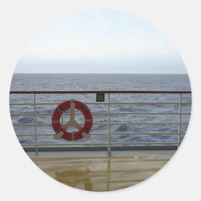Sticker Rond Voilier de croisière (Devant)