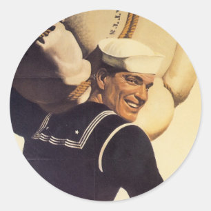 Sticker Rond Voilier de la Seconde Guerre mondiale