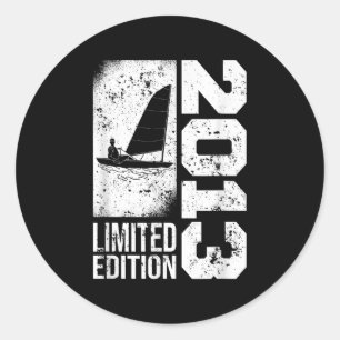 Sticker Rond Voiliers Yacht-voiliers Vintage 2013 Anniversaire