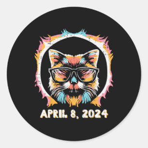 Sticker Rond Voir Gles Solar Eclipse 2024 Totalité 8 avril