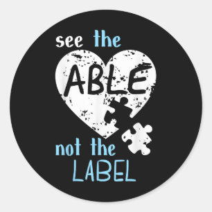 Sticker Rond Voir L'Able Pas Le Mois De La Sensibilisation sur