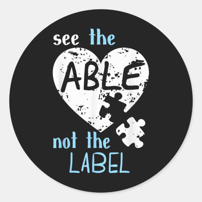Sticker Rond Voir L'Able Pas Le Mois De La Sensibilisation sur  (Devant)