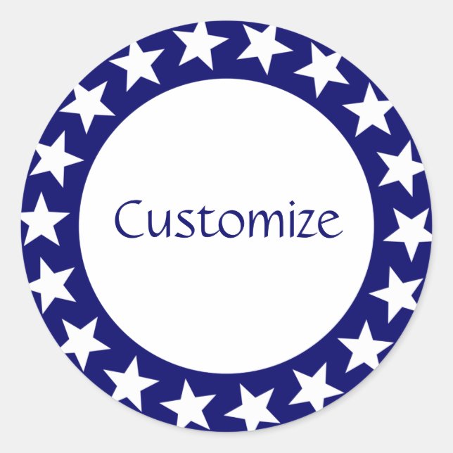 Sticker Rond Voir le Modèle des étoiles (Devant)