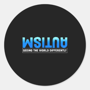 Sticker Rond Voir le monde différemment sensibilisation à l'aut