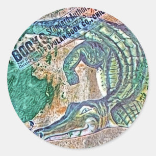 Sticker Rond Voir le plus défunt alligator de Ya, après penda