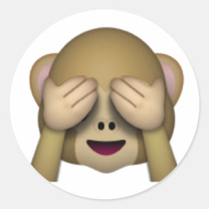 Sticker Rond Voir No Evil Monkey - Emoji