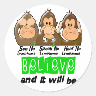 Sticker Rond Voir Speak Hear No Non Hodgkins Lymphoma 3