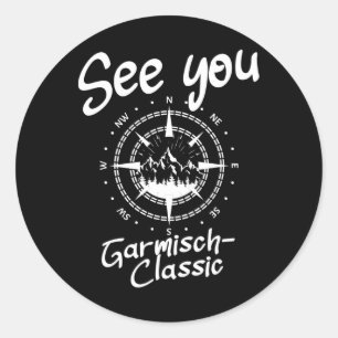 Sticker Rond Voir Vous Randonnée Garmisch-clic Allemagne Vacati