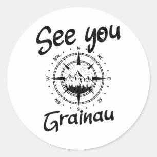 Sticker Rond Voir Vous Randonnée Grainau Allemagne Vacances Ski