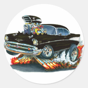Sticker Rond Voiture 1957 noire de Chevy Belair