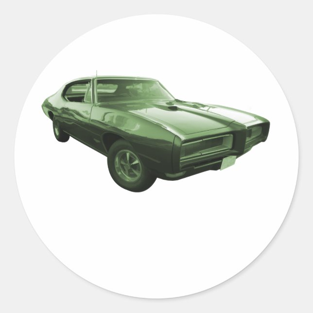 Sticker Rond Voiture À Muscle GTO 1968 (Devant)