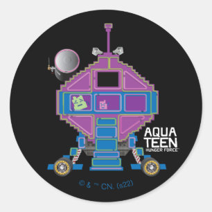 Sticker Rond Voiture Aqua Ado Hunger Force Mooninites