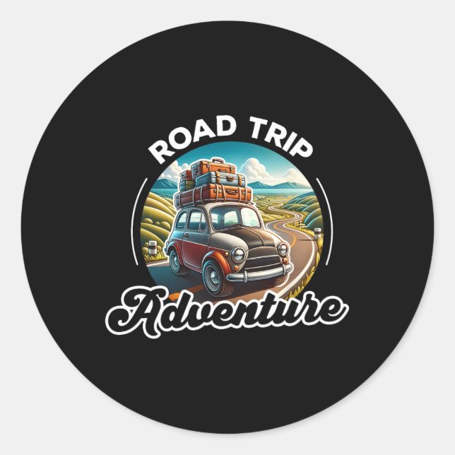 Sticker Rond Voiture Aventure Voyage (Devant)