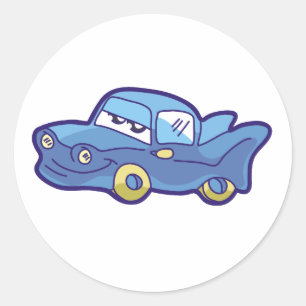 Sticker Rond Voiture bleue