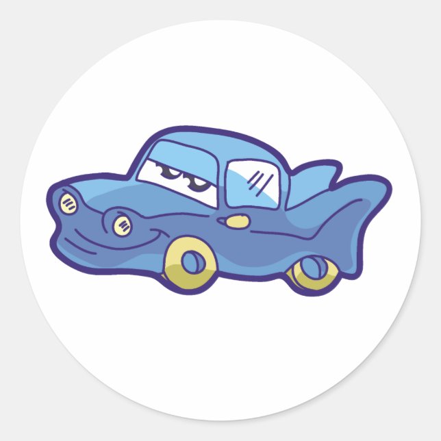 Sticker Rond Voiture bleue (Devant)